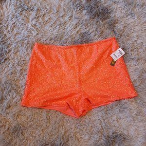 Coral flashy shorts